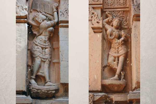 Patra Lekhana Sundari (L) and Shuka Bhashini (R)