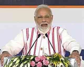 Prime Minister Narendra Modi speaking at the launch of Ayushman Bharat.&nbsp;