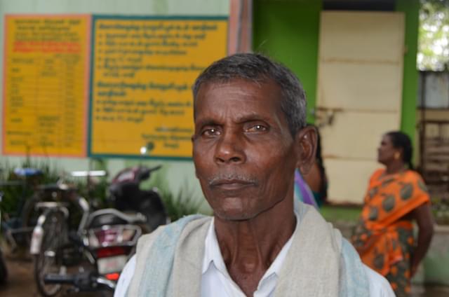 Farmer Duraikannu at Vellore regulated market, where he finds e-trading beneficial, with the need for commission agents having been eliminated.