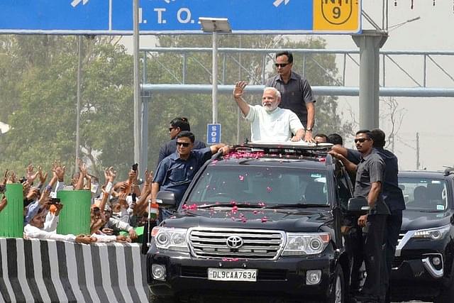 Prime Minister Narendra Modi during the Delhi-Meerut Expressway’s inauguration. (Arvind Yadav/Hindustan Times via Getty Images)
