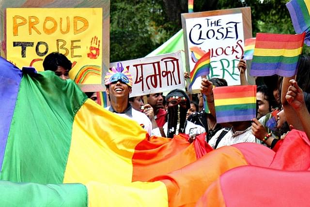 A pride march in India. (Jasjeet Plaha/Hindustan Times via Getty Images)