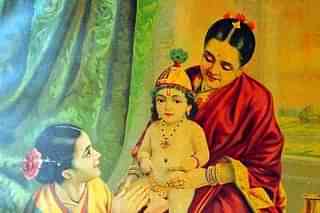 Childhood of Krishna From the Ravi Varma studio (Wikimedia commons, Baddu678)