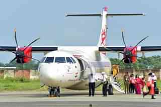Passengers arrive to board Ludhiana-Delhi flight as part of the UDAN scheme. (Gurpreet Singh/Hindustan Times via Getty Images)