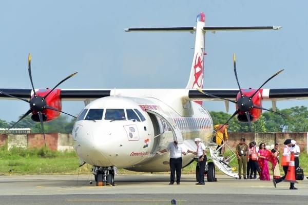 Passengers arrive to board Ludhiana-Delhi flight as part of the UDAN scheme. (Gurpreet Singh/Hindustan Times via Getty Images)