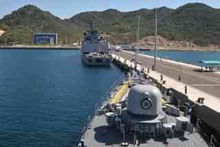 INS Kirch coming alongside with Satpura secured alongside in Cam Ranh Bay harbour.(Indian Navy)