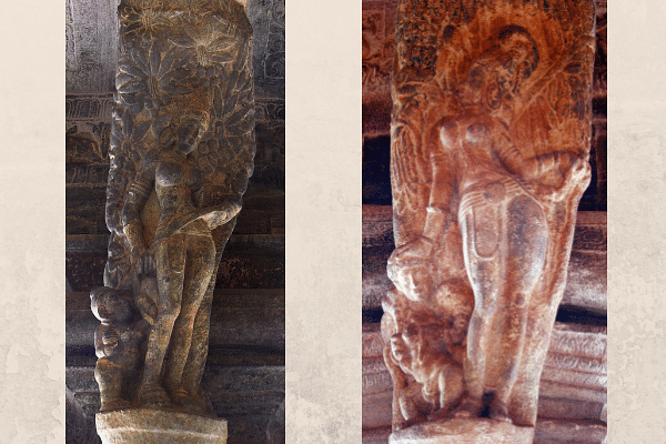 Apsara sculptures at Badami Chalukya cave temple