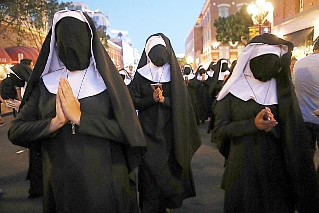 Nuns hold a protest. (Photo by Mario Tama/Getty Images)