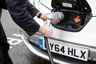 An electric car being charged.&nbsp; (Representative image source:-&nbsp; Twitter)&nbsp;