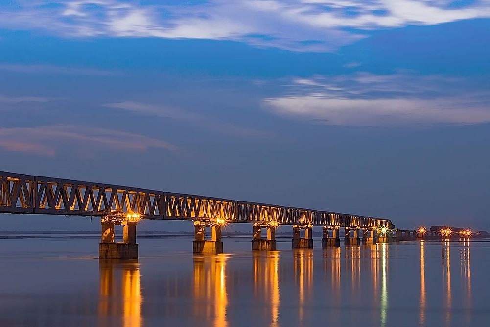 Bogibeel bridge is a combined road and rail bridge in the Dibrugarh. (Vikramjit Kakati/Wikipedia)