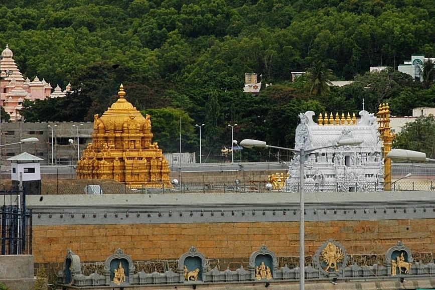 Tirumala Sri Venkateswara Swamy temple in Andhra Pradesh, India. (Hk Rajashekar/The India Today Group/Getty Images)