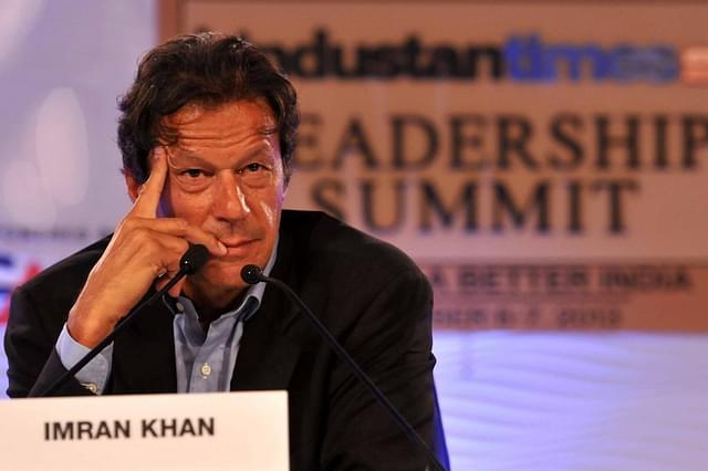 Imran Khan during an interaction session in New Delhi, India. (Gurpreet Singh/Hindustan Times via Getty Images)