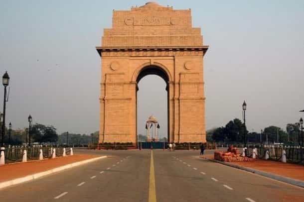 India Gate at one end of Rajpath in New Delhi