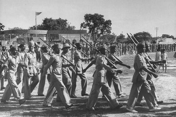 The Razakars march during Operation Polo