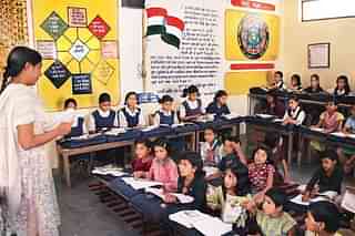 Students at a classroom in a government-run school.