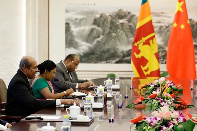 Foreign Ministers of Sri Lanka and China (not pictured) during their meeting on October 30, 2017 in Beijing, China (Photo by Hiroki Yamauchi - Pool/Getty Images)