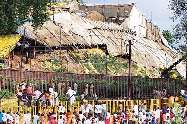 The makeshift temple at Ram Janmabhoomi in Ayodhya