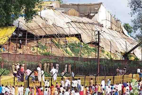 The makeshift temple at Ram Janmabhoomi in Ayodhya.