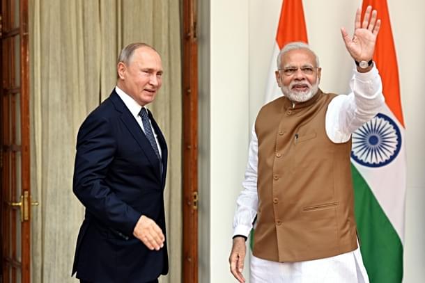 Prime Minister Narendra Modi with Russian President Vladimir Putin (Photo by Sonu Mehta/Hindustan Times via Getty Images)