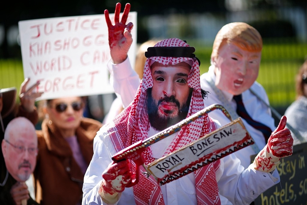 Activists March From White House To Protest Khashoggi Murder (Photo by Win McNamee/Getty Images)
