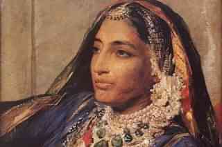 Necklace in the portrait of Maharani Jindal Kaur (George Richmond/Wikipedia)