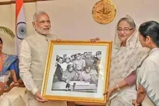 PM Modi with Bangladeshi Prime Minister Sheikh Hasina. (piv via Twitter)