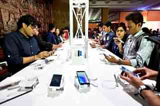 At the launch of a new smartphone in India. (Photo by Burhaan Kinu/Hindustan Times via Getty Images)&nbsp;