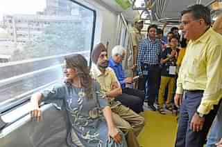 Passengers travelling in Mumbai Metro (Vidya Subramanian/Hindustan Times via Getty Images)
