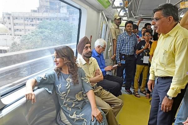 Passengers travelling in Mumbai Metro (Vidya Subramanian/Hindustan Times via Getty Images)