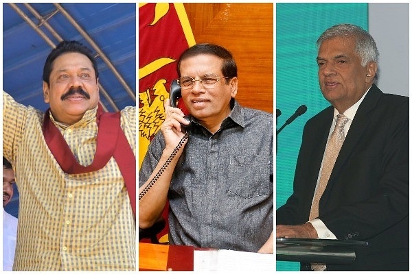 Mahinda Rajapaksa, Maithripala Sirisena and Ranil Wickremesinghe&nbsp;