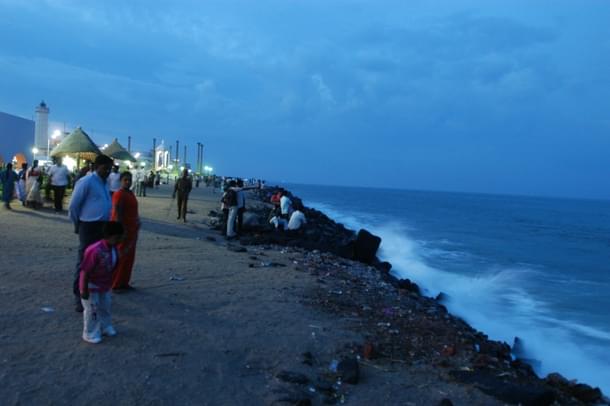 An aerial view of Puducherry beach in India (Hk Rajashekar/The India Today Group/GettyImages) 
