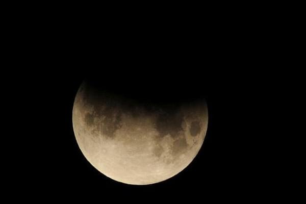 Representative image. (Partial eclipse of the moon) (@airnewsalerts/Twitter)
