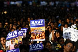 Protests against the SC’s 27 September verdict. (Amal KS/Hindustan Times via Getty Images) 