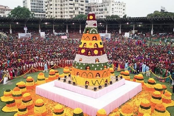 During the nine days of Bathukamma, Telangana gets virtually transformed into a valley of flowers.