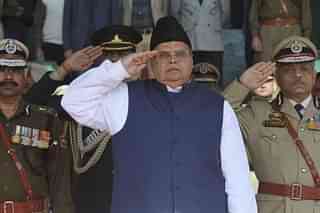 Jammu and Kashmir governor Satya Pal Malik salutes during a ceremony to mark Police Commemoration Day in Srinagar, J&amp;K. (Waseem Andrabi/Hindustan Times via Getty Images)