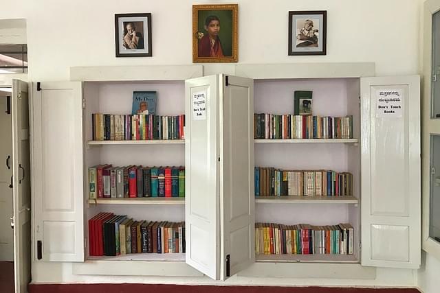 R K Narayan’ books in his writing room