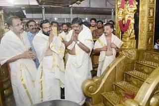 Kerala Devaswom Minister praying at the temple (Photo Credits: Website/ Sabrimala Temple.&nbsp;