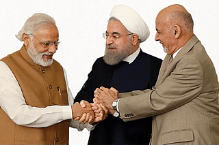 Modi with leaders from Iran and Afghanistan.