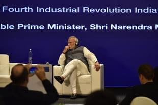 Prime Minister Narendra Modi during the launch of the Centre for the Fourth Industrial Revolution in New Delhi.  (Vipin Kumar/Hindustan Times via GettyImages) 