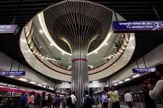A view of Janakpuri West Metro station, Magenta Line in New Delhi. (Qamar Sibtain/India Today Group/Getty Images)
