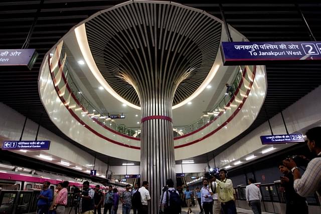 A view of Janakpuri West Metro station, Magenta Line in New Delhi. (Qamar Sibtain/India Today Group/Getty Images)
