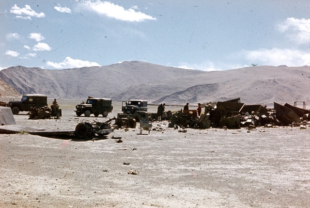 Chushul Airstrip as seen in a picture taken in 1972, with Spangur Gap in the background. (Bame Duniya Blog)