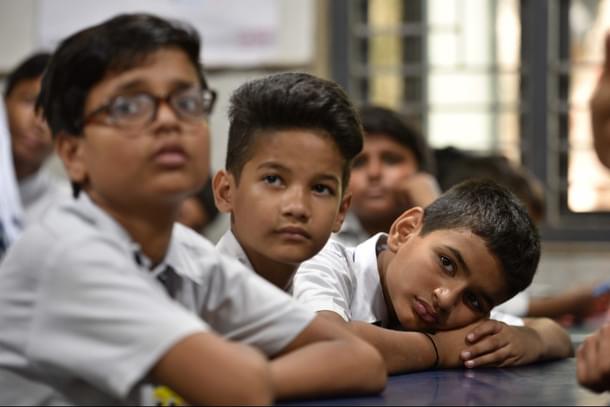 Students in Indian school classroom. (Sanchit Khanna/Hindustan Times) 