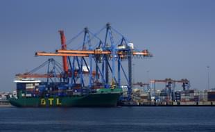 A ship anchored at Visakhapatnam Seaport on February 2, 2016 in Visakhapatnam, India. It is India’s second largest port by volume of cargo handled. (Abhijit Bhatlekar/Mint via Getty Images) 