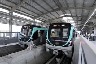 Noida Metro’s Aqua Line (Photo by Sunil Ghosh/Hindustan Times via Getty Images)