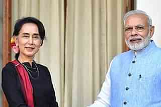  Prime Minister Narendra Modi with State Counsellor of Myanmar<a href="https://www.google.co.in/imgres?imgurl=https://ichef.bbci.co.uk/news/660/cpsprodpb/C942/production/_85422515_hi028870332.jpg&amp;imgrefurl=http://www.bbc.com/news/world-asia-pacific-11685977&amp;h=371&amp;w=660&amp;tbnid=xT4jNEqR9OtZcM:&amp;q=aung+san+suu+kyi&amp;tbnh=145&amp;tbnw=258&amp;usg=AI4_-kTwCIzqaoQaZ3vBJn6EPgEmpBI8GQ&amp;vet=1&amp;docid=pW7a3JAJjPViTM&amp;itg=1&amp;sa=X&amp;ved=2ahUKEwiCwPqMy5zeAhXMu48KHVv3BzAQ_B0wF3oECAEQFA"></a> Aung San Suu Kyi (Ajay Aggarwal/ Hindustan Times/ Getty Images)