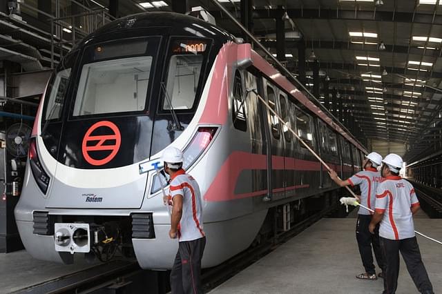 Delhi Metro. (Mohd Zakir/Hindustan Times via Getty Images)
