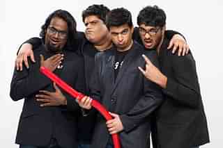 Tanmay Bhat (C-L) and Gursimran Khamba (R) with other members of the AIB team. (via Facebook)