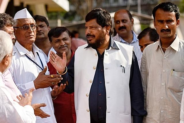 Union Minister of State for Social Justice and RPI (A) president Ramdas Athawale at Maharashtra State Assembly session  in Mumbai, India. (Photo by Kunal Patil/Hindustan Times via Getty Images)