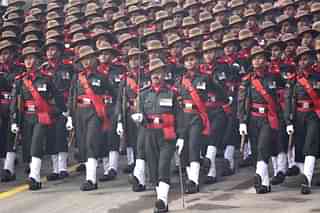  11 Gorkha Rifles march down during the Republic Day Parade (Vipin Kumar/Hindustan Times via Getty Images)