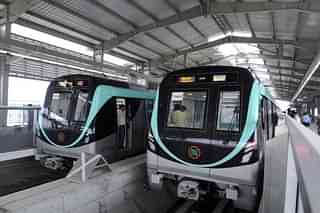 The Noida Metro Rail.(Sunil Ghosh/Hindustan Times via Getty Images)